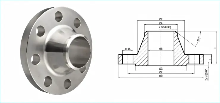 weld neck pipe flanges