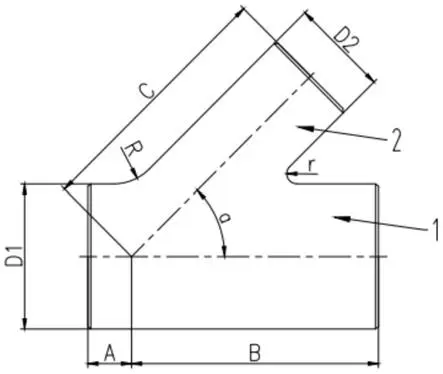 ASME B16.9 lateral tee ASME B16.9 lateral tee